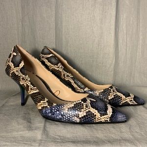 ZARA Snake Print Green & Blue Ombré Heel 💚💙 with PREMIUM SOLE PROTECTOR